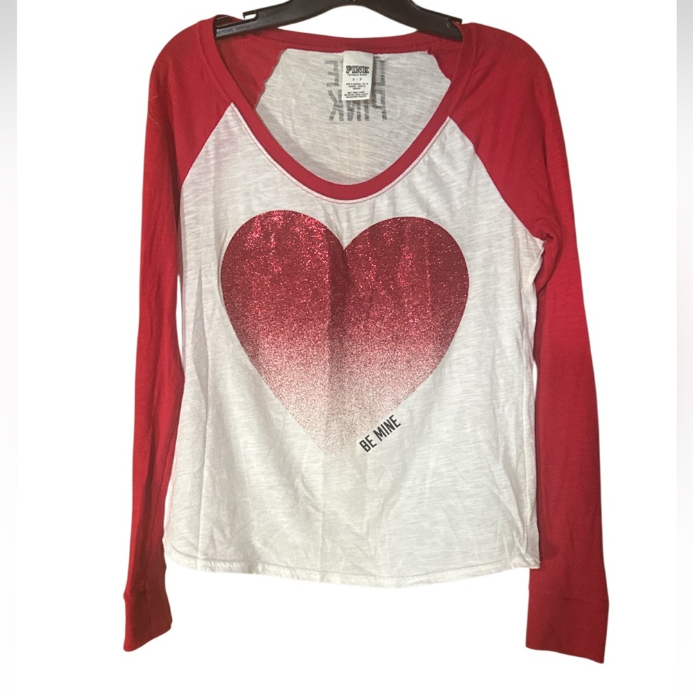 PINK Victoria's Secret Red and White Top - Size S